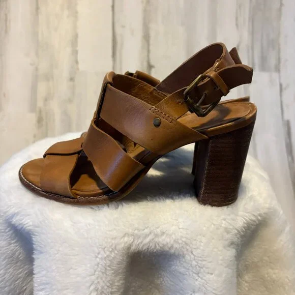 CLEARANCE! Madewell Women's Size 7 Sandals Leather Heels Desert Camel - Picture 5 of 10